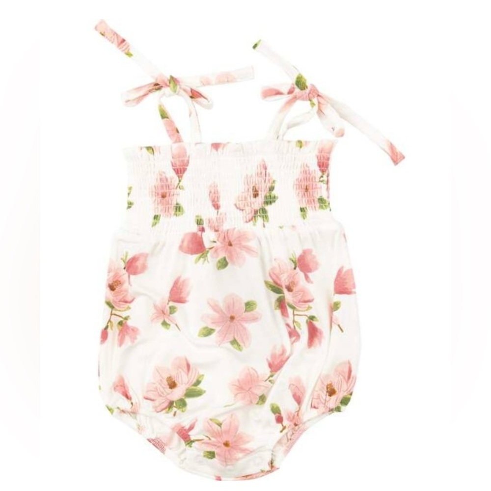 Spearmint Baby Angel Dear Smocked Bubble Sunsuit